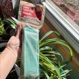 Vtg 17’ SHIELD Lawn Furniture Chair Webbing Green/White NIP MCM *READ*